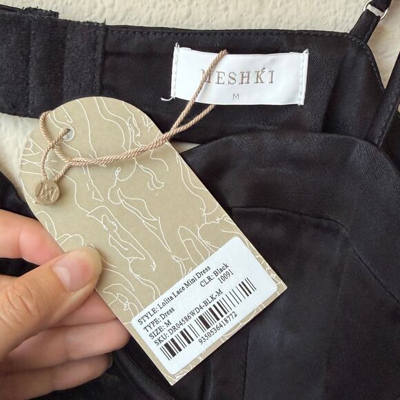 NWT NEW Meshki Lolita Black Lace Mini Dress Size M - Picture 4 of 6